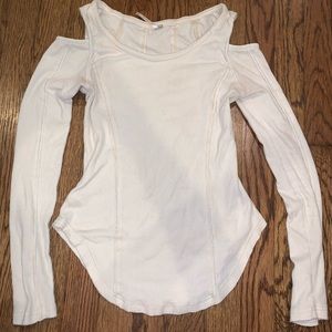 Cream peep shoulder free people shirt